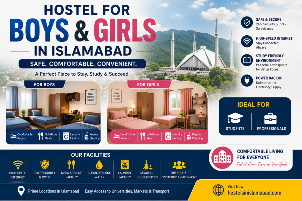 Hostel for Boys and Girls in Islamabad